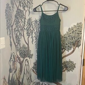 Green Lace Bodice Dress, Sz 8, NWOT